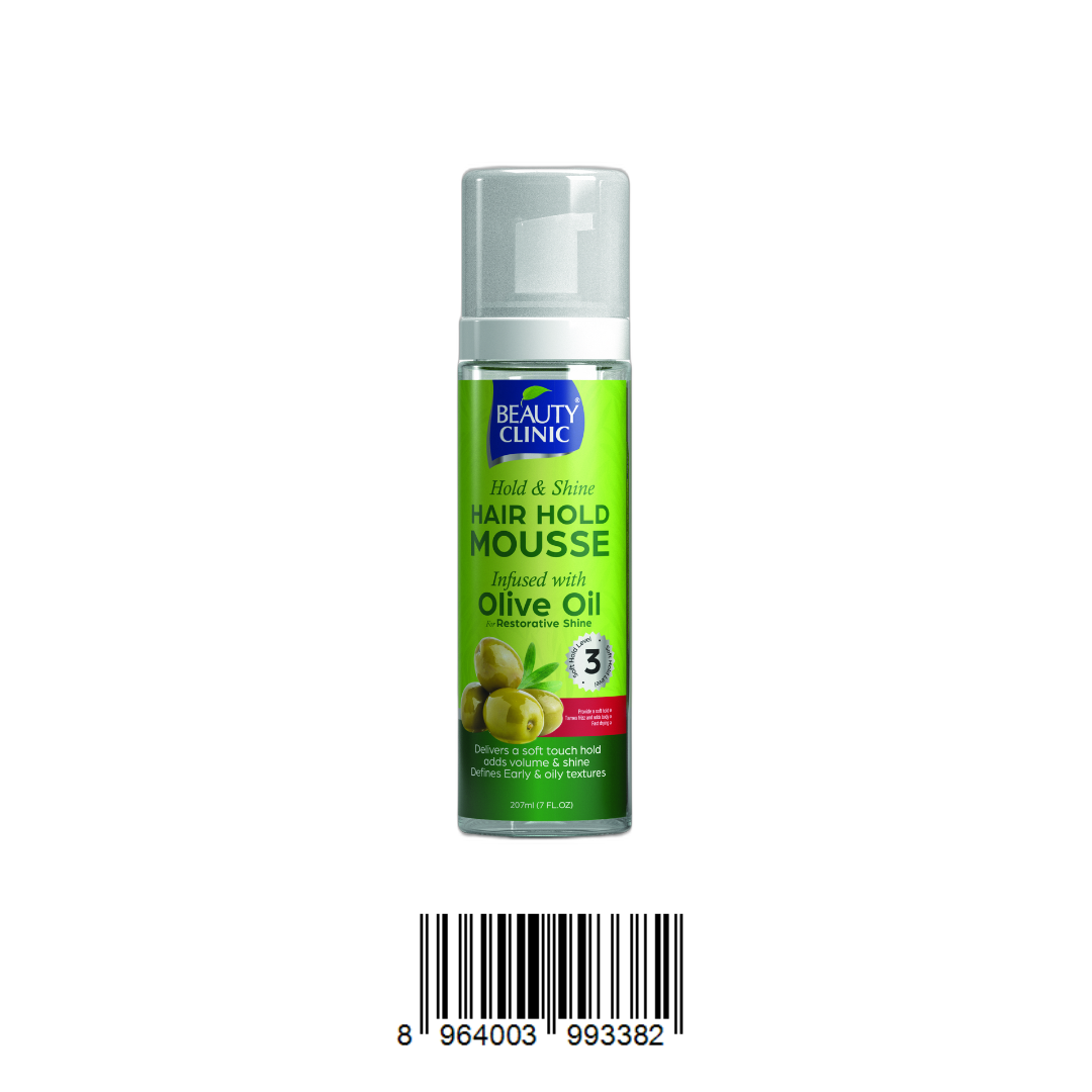 Beauty Clinic Hair & Hold Mousse – Olive Oil