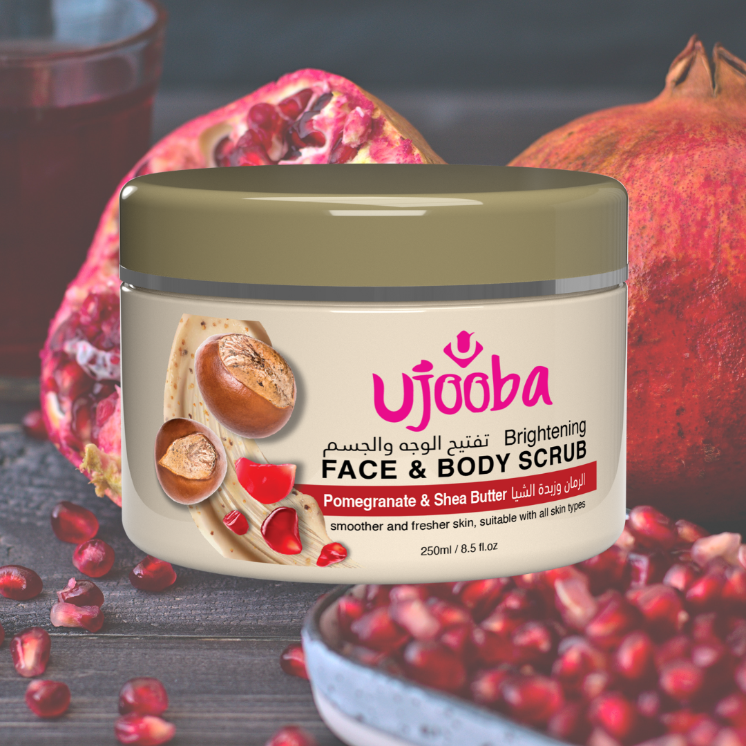 UJOOBA-POMEGRANATE & SHEA BUTTER-FACE AND BODY SCRUBS