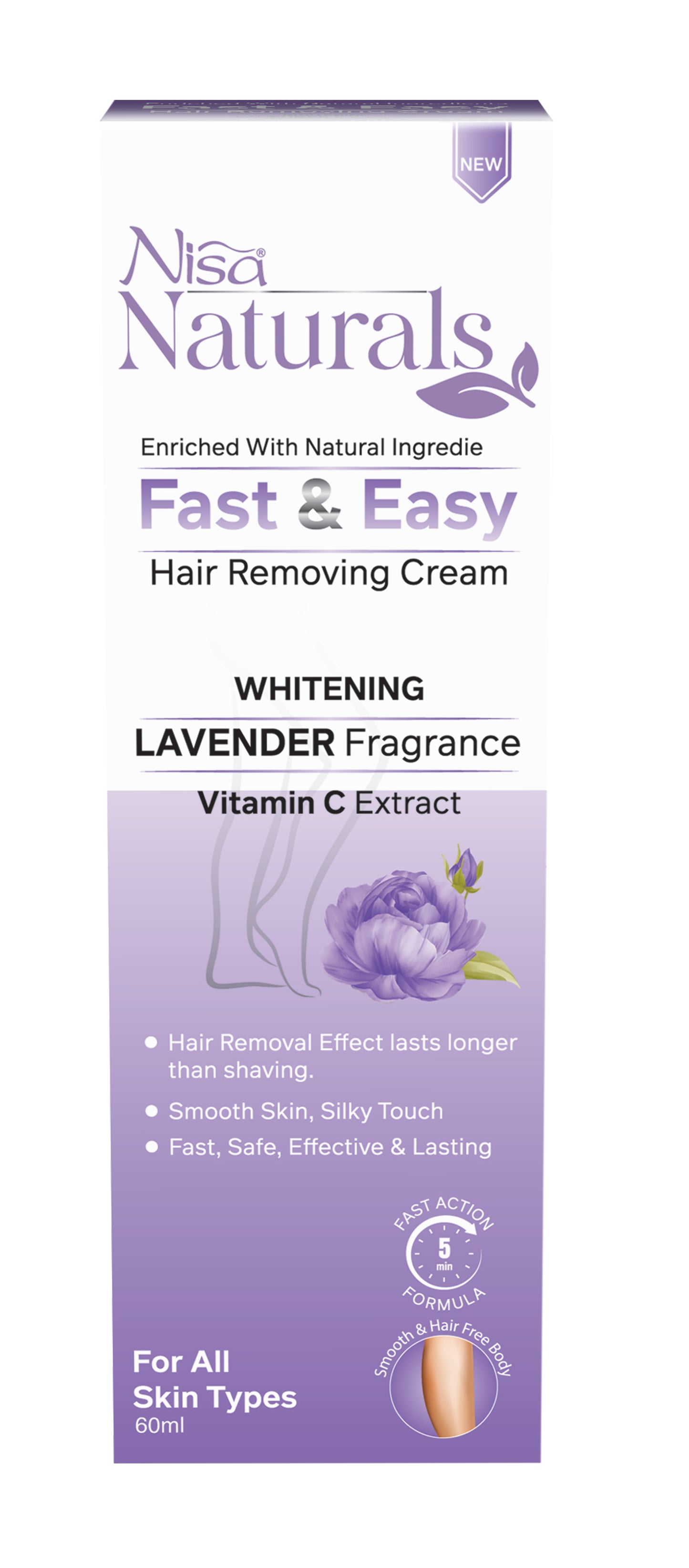 NISA NATURALS - HAIR REMOVAL CREAM - LAVENDER