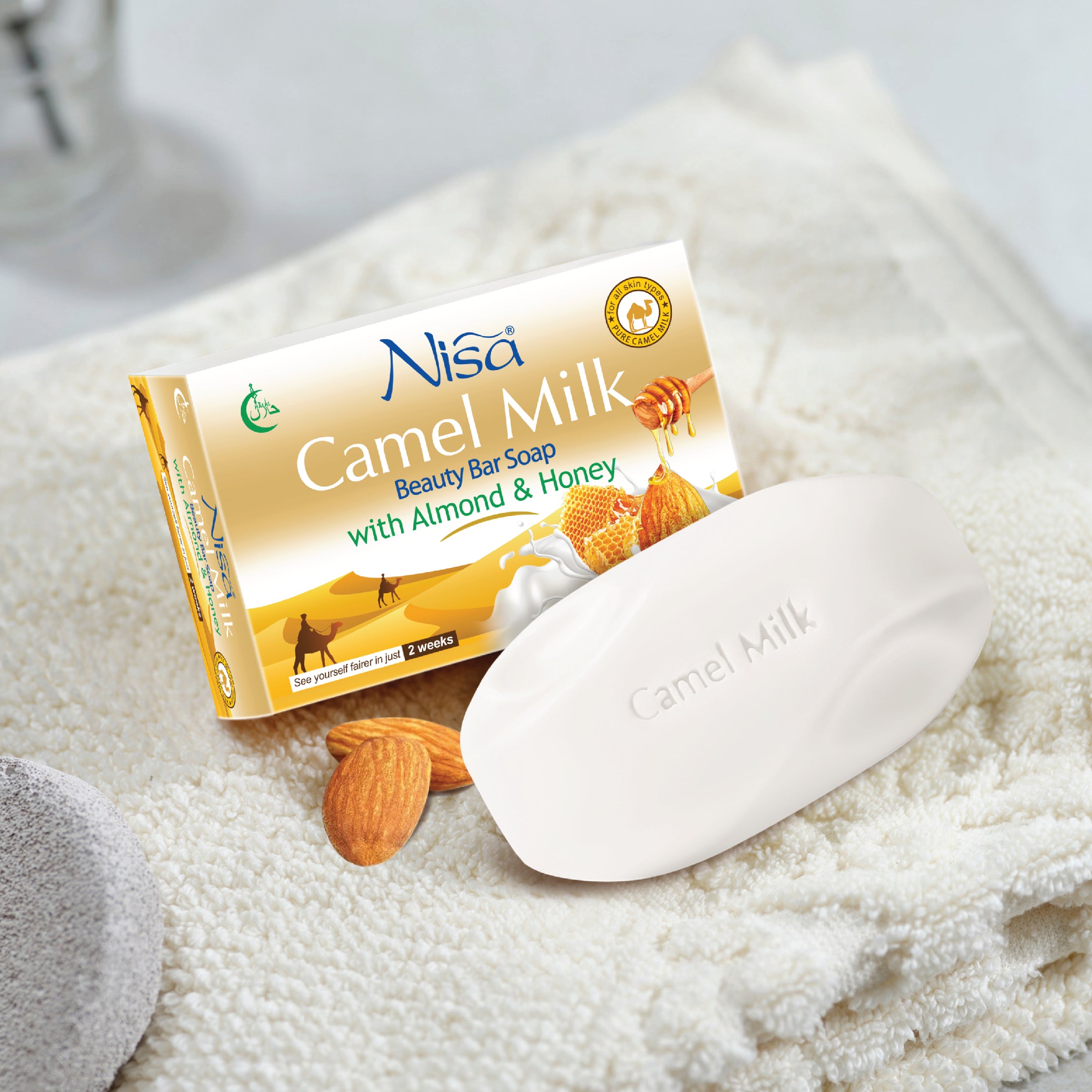 NISA - WHITENING CAMEL MILK SOAP - ALMOND & HONEY