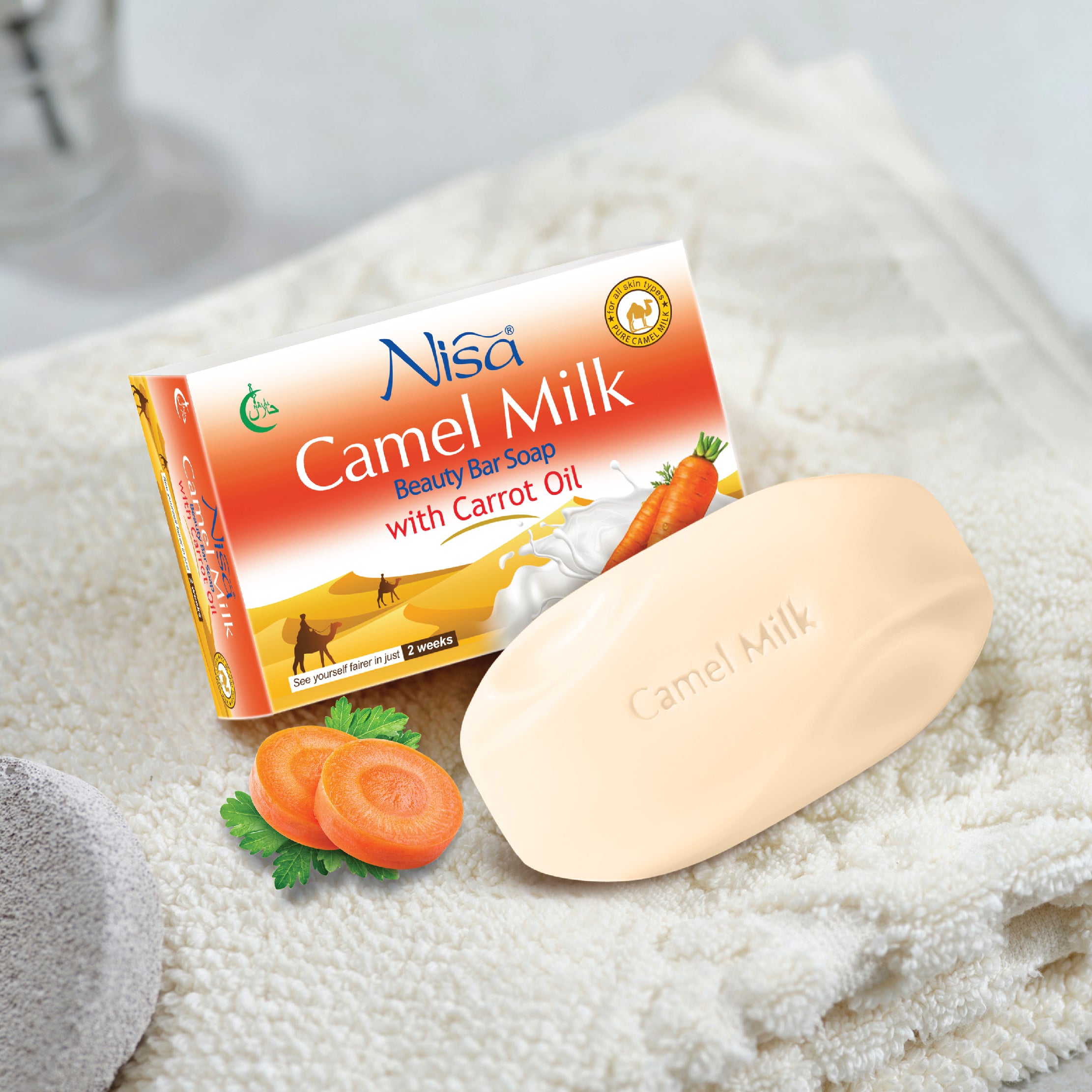 NISA - WHITENING CAMEL MILK SOAP -CARROT OIL